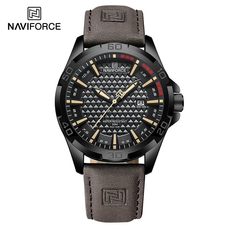 Casual Sport Military Quartz Calendar Wrist Watch for Man, Business Leather Waterproof Male Clock Relogio Masculino