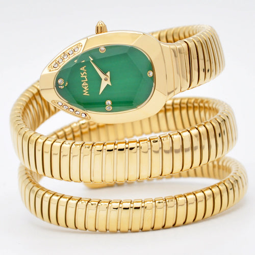 2026 High Quality Gold Diamond Set Snake Shaped Dress Watch Bangle Style Fashionable Unique Brand Same Style Women's Wristwatch