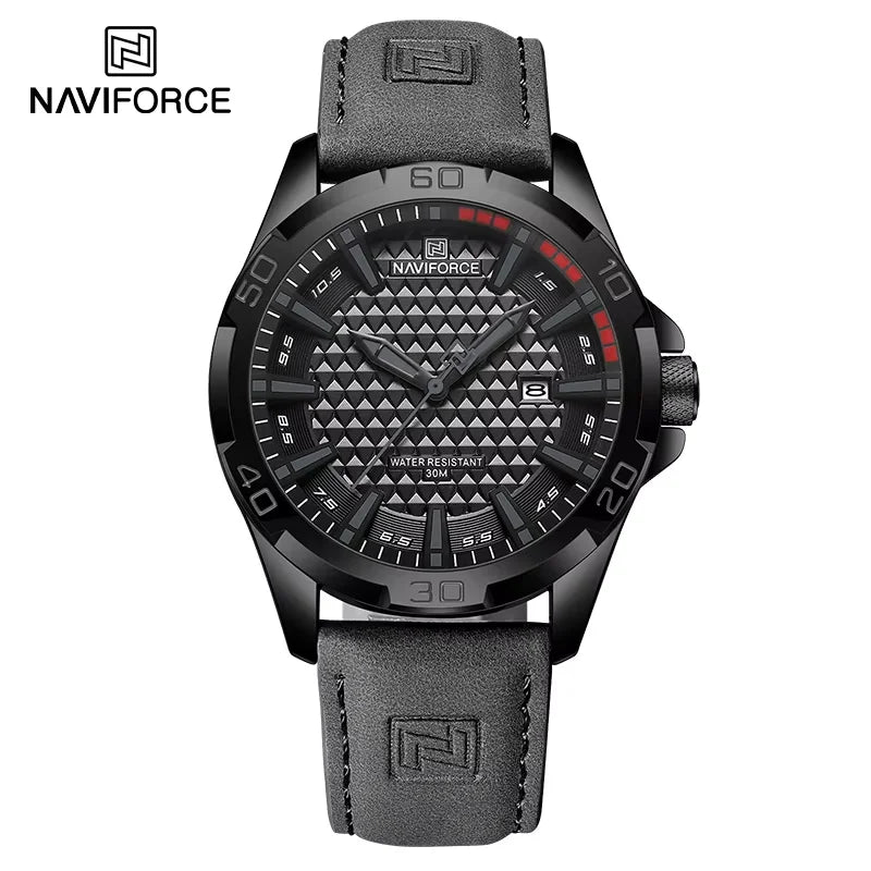 Casual Sport Military Quartz Calendar Wrist Watch for Man, Business Leather Waterproof Male Clock Relogio Masculino