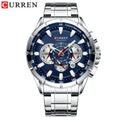 CURREN Men’s Sport Chronograph Watch – Big Dial Quartz with Stainless Steel Band