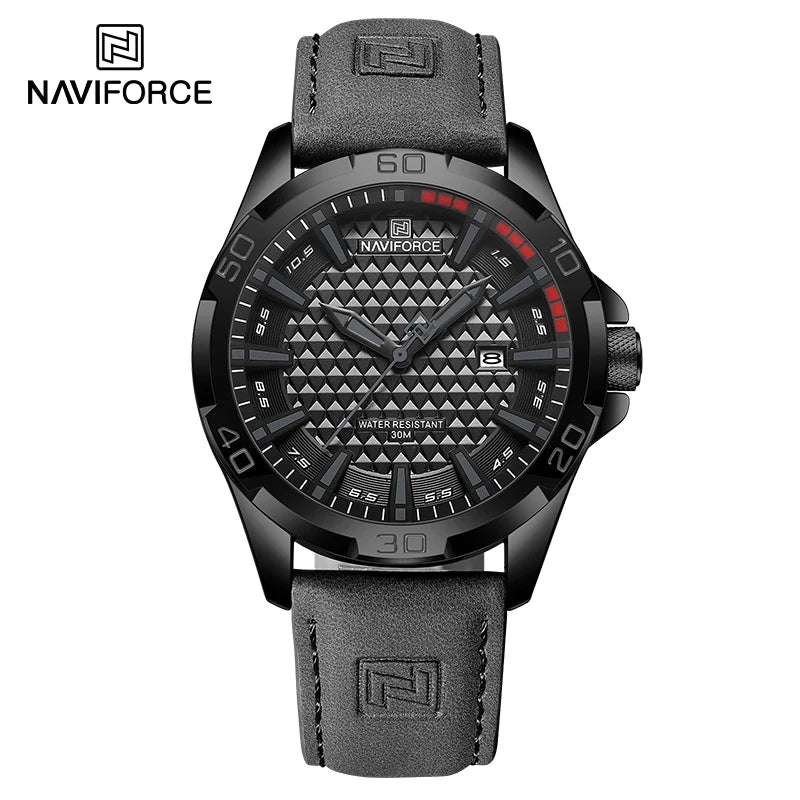 Casual Sport Military Quartz Calendar Wrist Watch for Man, Business Leather Waterproof Male Clock Relogio Masculino