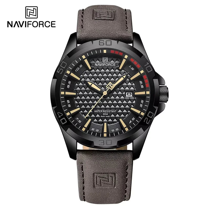 Casual Sport Military Quartz Calendar Wrist Watch for Man, Business Leather Waterproof Male Clock Relogio Masculino
