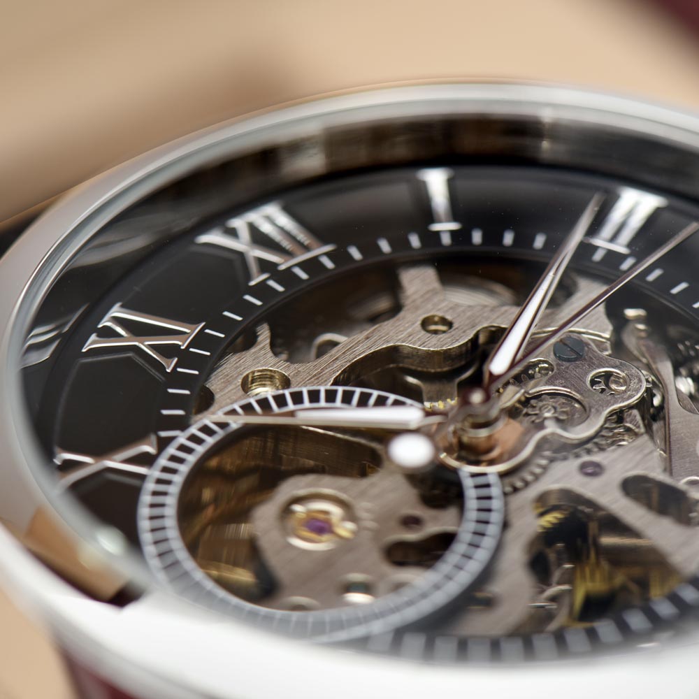 Men's Automatic Openwork Watch – Skeleton Dial with Genuine Leather Strap
