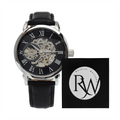Men's Automatic Openwork Watch – Skeleton Dial with Genuine Leather Strap